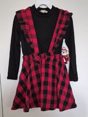 btween Toddler Girl's Christmas Top And Jumper Skirt Set Size 4